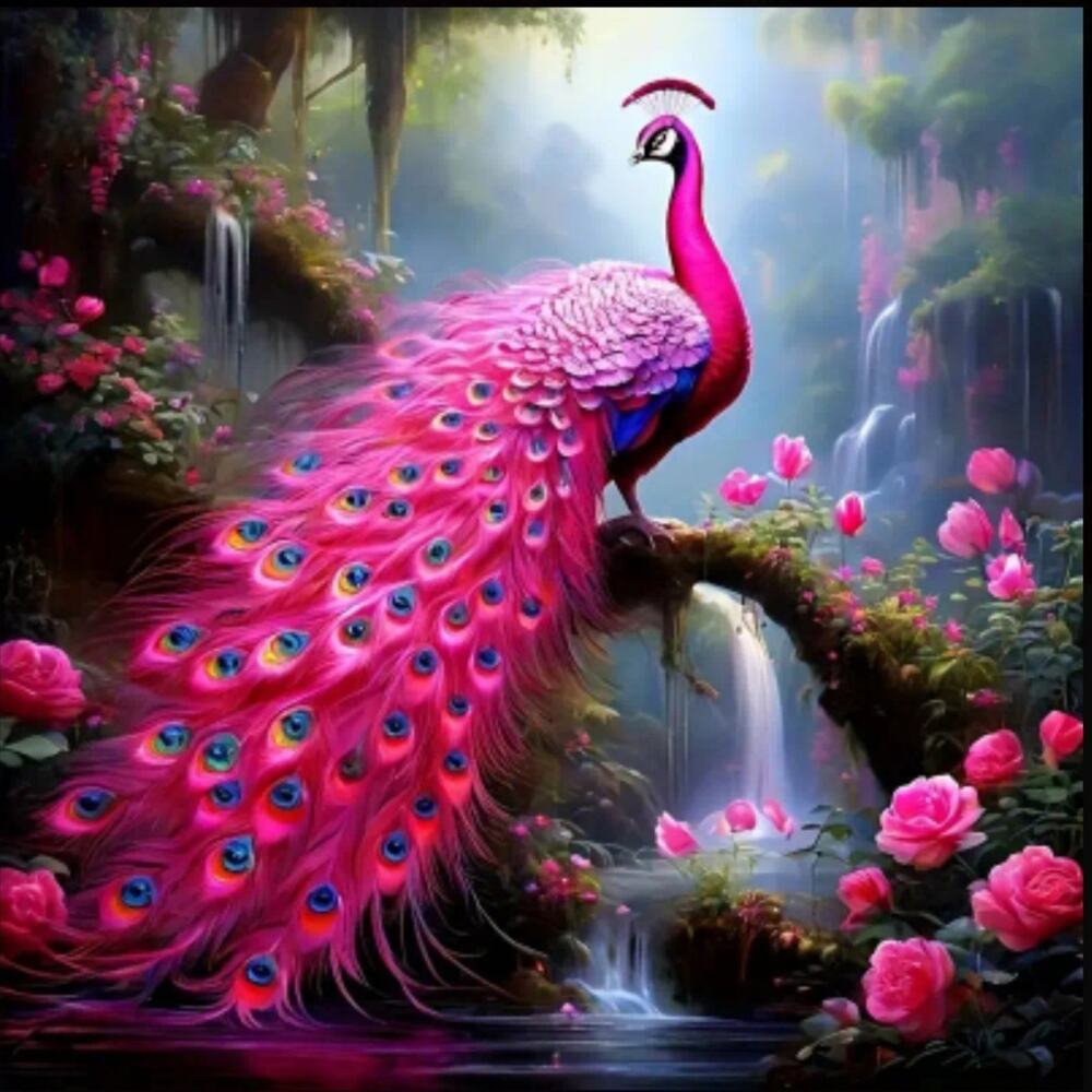 5D Peacock Crystal Rhinestone Diamond Painting Kit 11.8"X11.8"  New